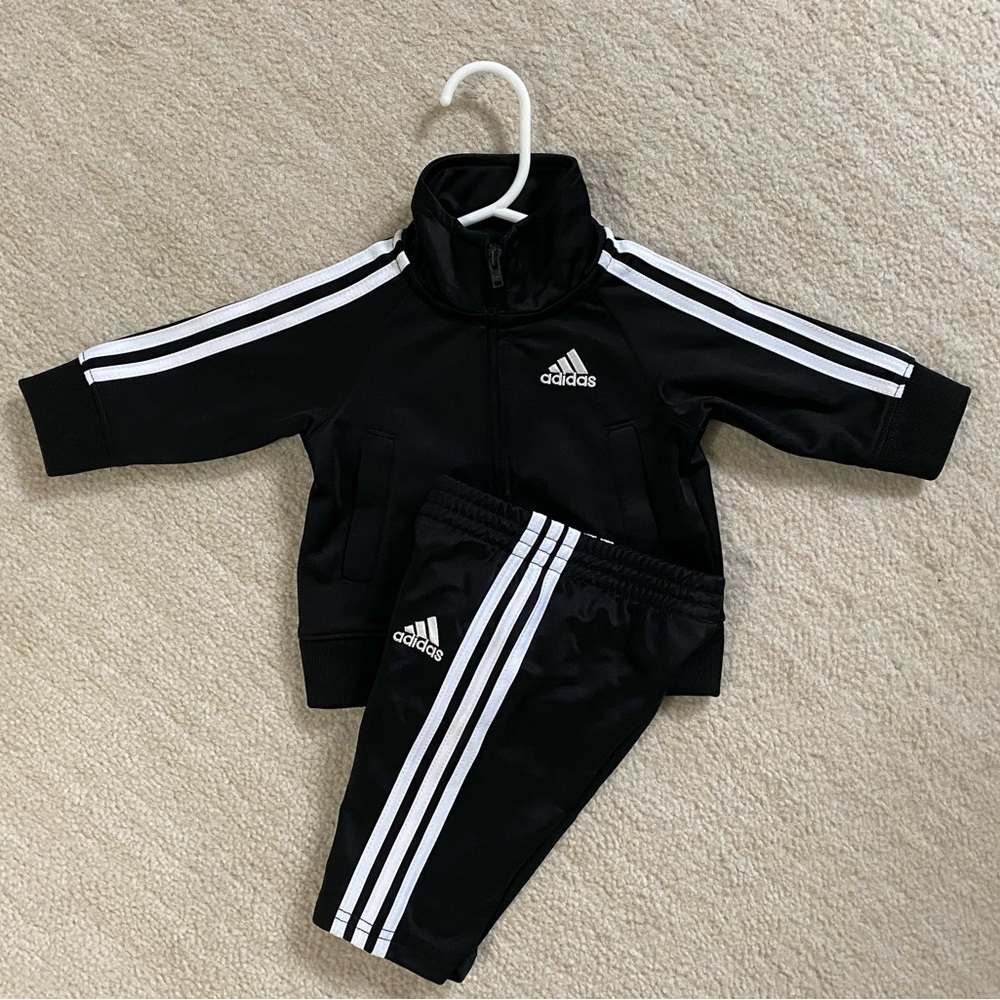 SOLD. Adidas Baby Boys 2-pc. Track Suit, Size: 3M, Color: Black & White